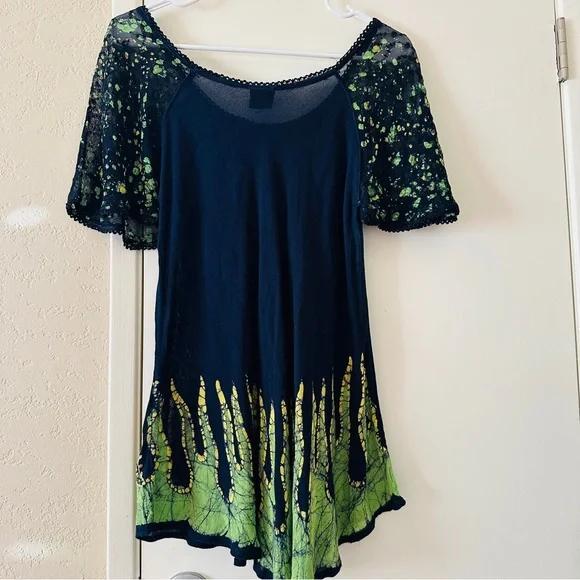 Advance Apparels, Boho Blouse, Free Size, Blue, Green & yellow - Picture 5 of 12